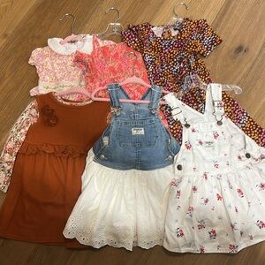 Lot of 6 Girls Dresses Sz 2T 3T 24M